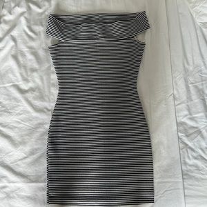 MANGO blue and white striped dress size XS